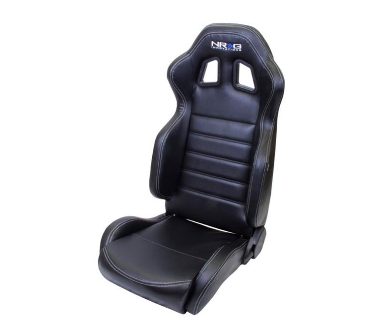 Reclinable Sport Seats [Black PVC, White Stitching]
