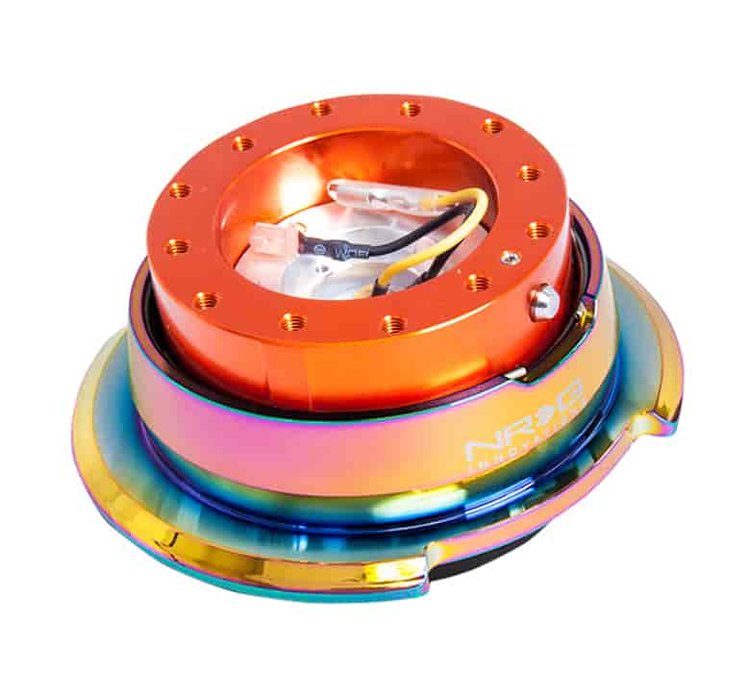 Generation 2.8 Quick Release Steering Wheel Hub Orange Body & Diamond Cut Neo-Chrome Ring
