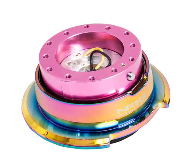 Generation 2.8 Quick Release Steering Wheel Hub Pink Body & Diamond Cut Neo-Chrome Ring