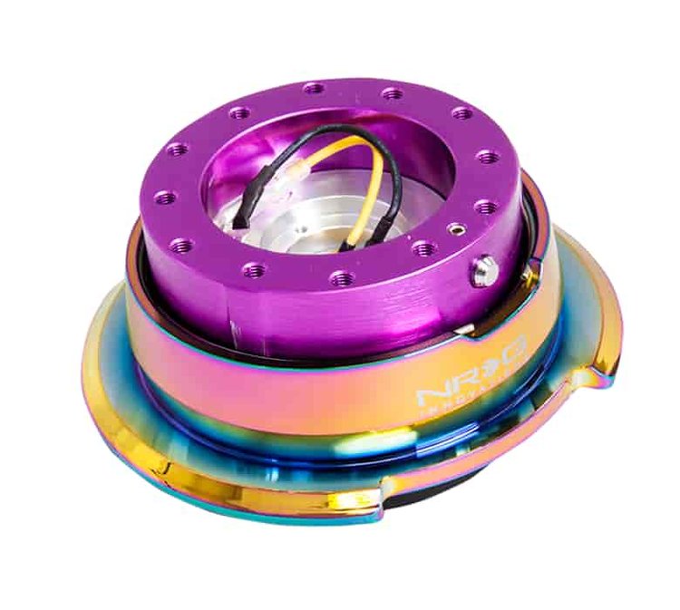 Generation 2.8 Quick Release Steering Wheel Hub Purple Body & Diamond Cut Neo-Chrome Ring