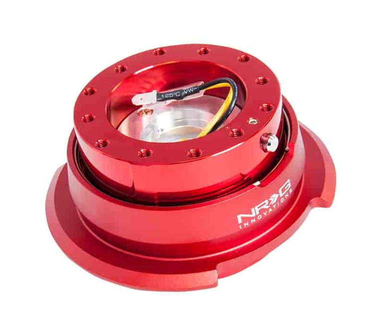 Generation 2.8 Quick Release Steering Wheel Hub Red Body & Diamond Cut Red Ring