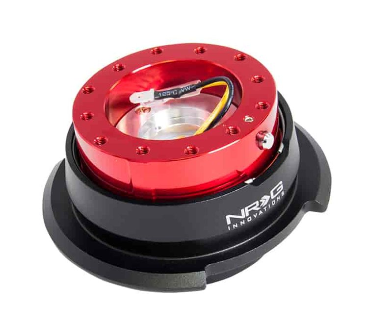 Generation 2.8 Quick Release Steering Wheel Hub Red Body & Diamond Cut Black Ring