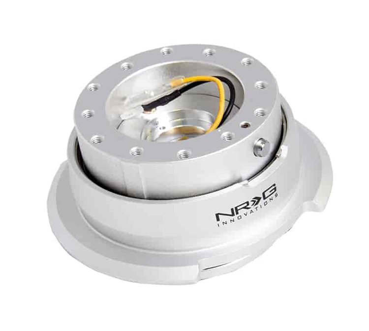 Generation 2.8 Quick Release Steering Wheel Hub Silver Body & Diamond Cut Silver Ring