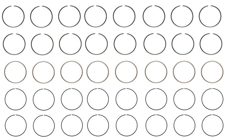 M10718-005 Piston Ring Set for 1959-1971 Chrysler, Dodge 6.3L, 7.0L [+0.005 in. Oversize]