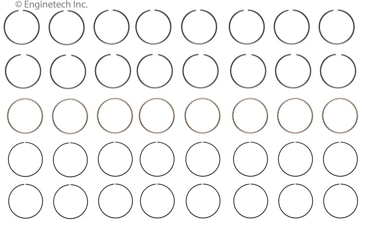 M37458-STD Piston Ring Set for 1976-1995 Chevrolet 3.8L, 5.0L [Standard Size]