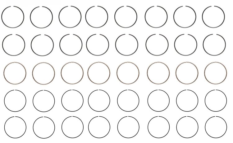 R43658-030 Piston Ring Set for 1968-1993 Ford, Lincoln, Mercury 7.0L, 7.5L [+0.030 in. Oversize]