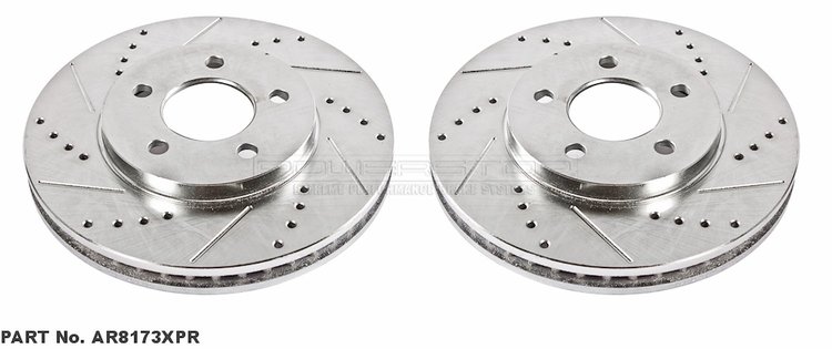 Cross-Drilled and Slotted Brake Rotors Front