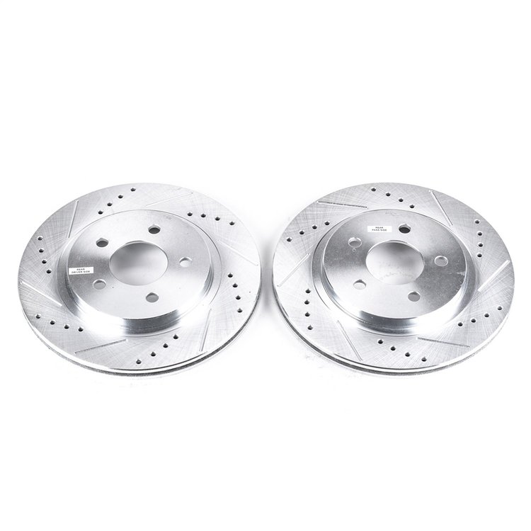 Cross-Drilled and Slotted Brake Rotors Rear