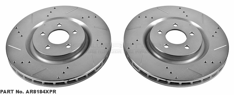 Cross-Drilled and Slotted Brake Rotors Front
