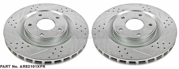 Cross-Drilled and Slotted Brake Rotors Front