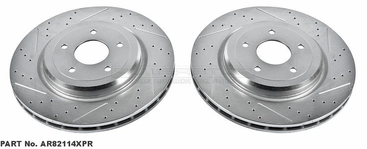 Cross-Drilled and Slotted Brake Rotors Rear
