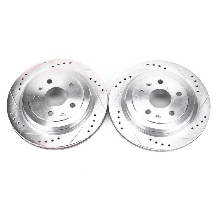 Cross-Drilled and Slotted Brake Rotors Rear