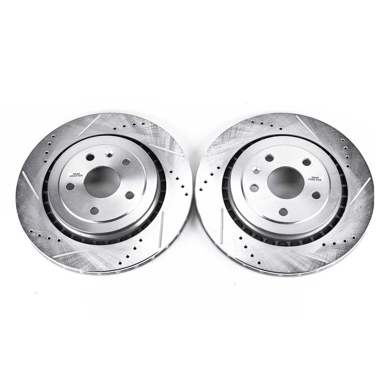 Rear Drilled/Slotted and Zinc-Plated Brake Rotors, 2016 Cadillac ATS