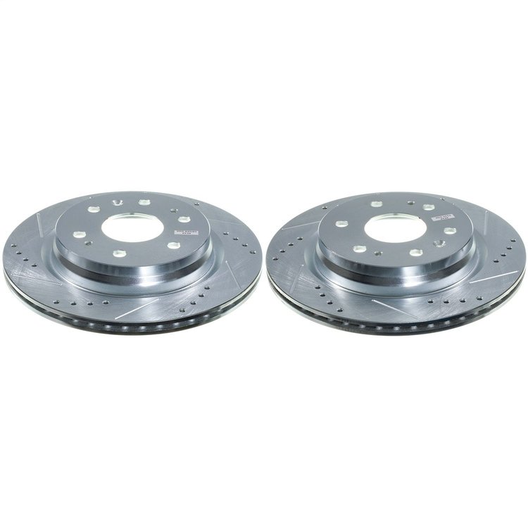 AR82211XPR Rear Drilled, Slotted & Zinc Plated Brake Rotor Pair, Includes AR82212XL & AR82212XR