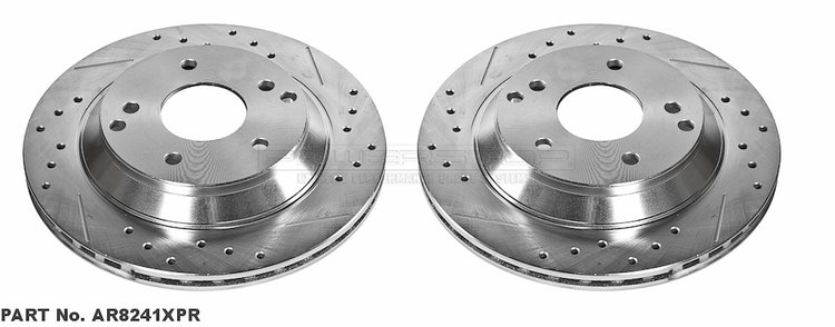 Cross-Drilled and Slotted Brake Rotors Rear