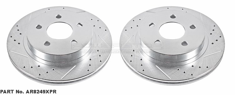 Cross-Drilled and Slotted Brake Rotors Rear