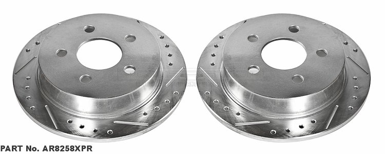 Cross-Drilled and Slotted Brake Rotors Rear