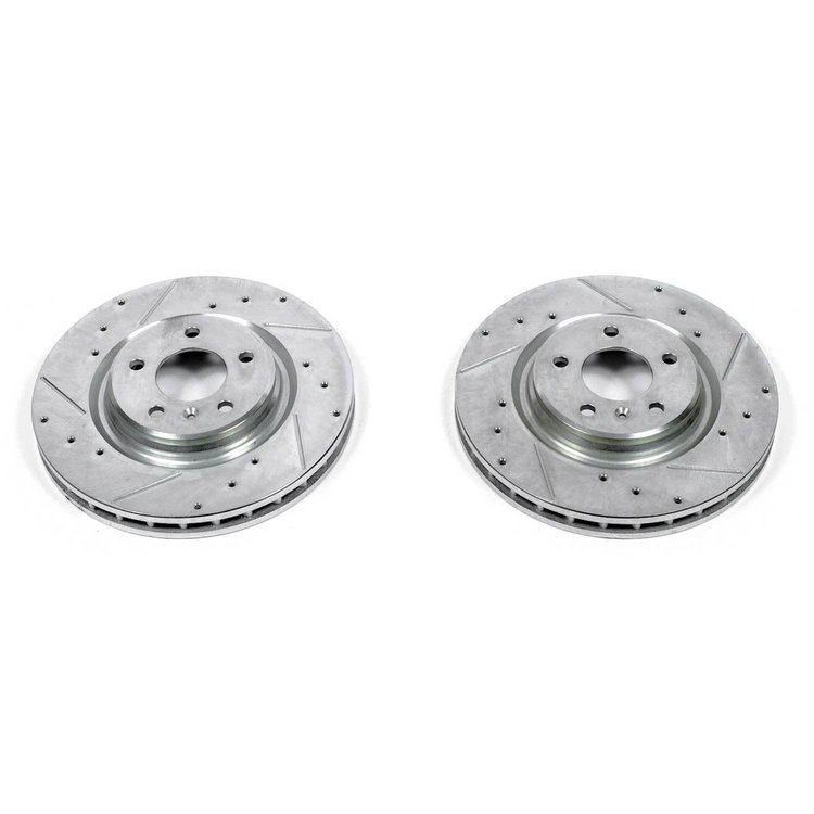 Cross-Drilled and Slotted Brake Rotors Front Highest Quality G3000 Grade Casting Blanks Zinc-Plated