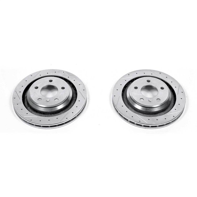 Cross-Drilled and Slotted Brake Rotors Rear Highest Quality G3000 Grade Casting Blanks Zinc-Plated f