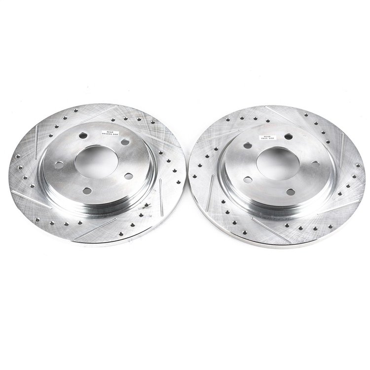Cross-Drilled and Slotted Brake Rotors Rear