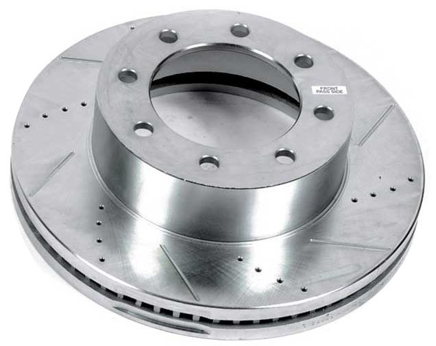 Drilled and Slotted Front Brake Rotor Fits Select Ford F-250, F-350, F-450 Super Duty Trucks 4WD [Right]