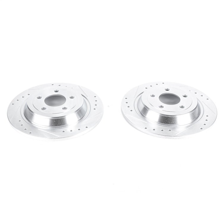 Cross-Drilled and Slotted Brake Rotors Rear Highest Quality G3000 Grade Casting Blanks Zinc-Plated f