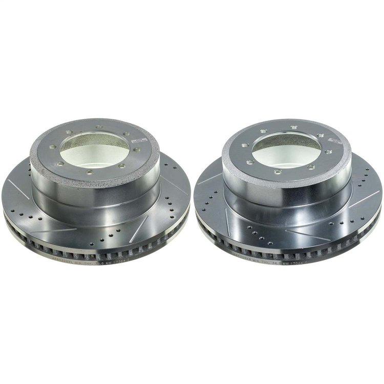 AR85225XPR Rear Drilled, Slotted & Zinc Plated Brake Rotor Pair, Includes AR85225XL & AR85225XR