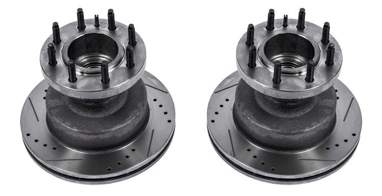 Extreme Performance Drilled And Slotted Brake Rotor Fits Select 1995-2007 Ford E Series Vans [Front Left/Driver Side]