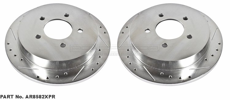 Cross-Drilled and Slotted Brake Rotors Rear