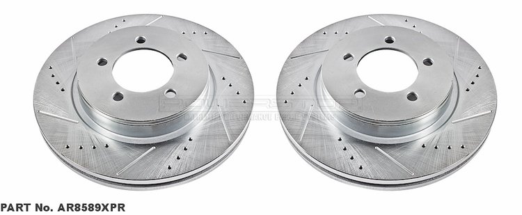 Cross-Drilled and Slotted Brake Rotors Front