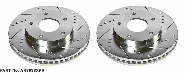 Cross-Drilled and Slotted Brake Rotors Front