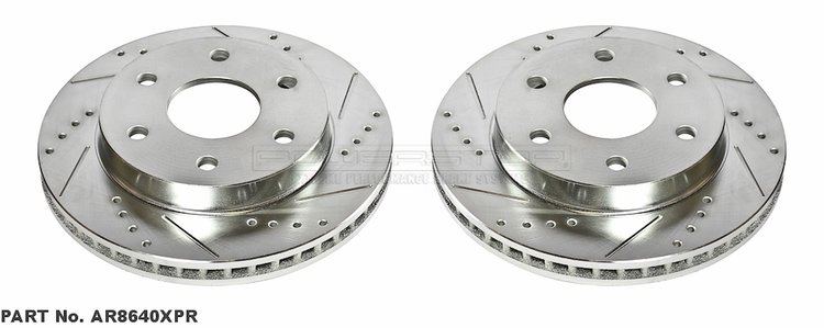 Cross-Drilled and Slotted Brake Rotors Front