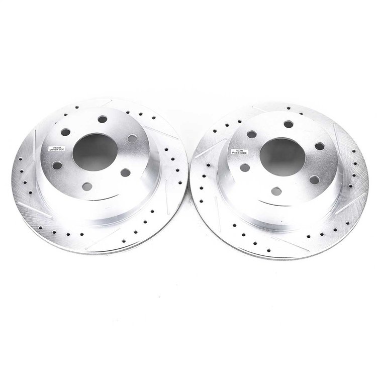 Cross-Drilled and Slotted Brake Rotors Rear