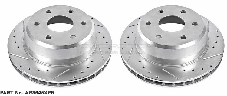 Cross-Drilled and Slotted Brake Rotors Rear