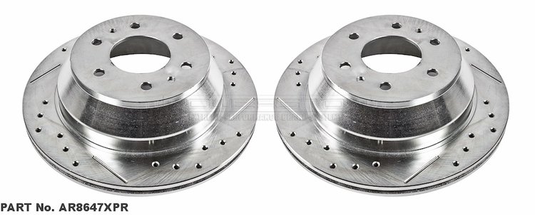 Cross-Drilled and Slotted Brake Rotors Rear