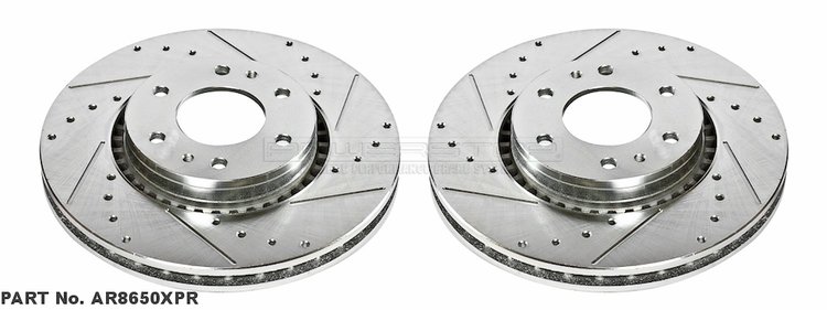 Cross-Drilled and Slotted Brake Rotors Front