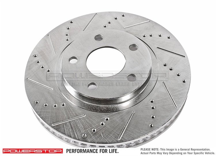 Cross-Drilled and Slotted Brake Rotors Front Left