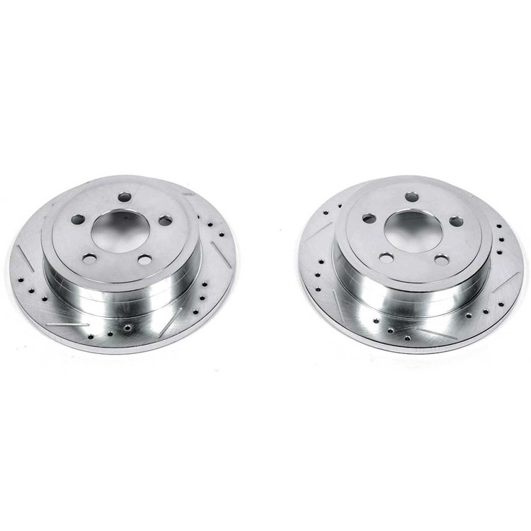 Cross-Drilled and Slotted Brake Rotors Rear