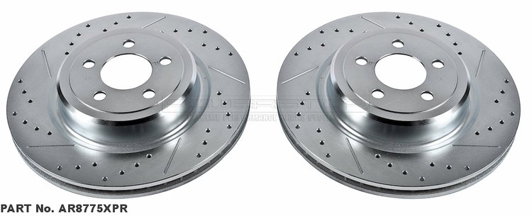 Cross-Drilled and Slotted Brake Rotors Rear