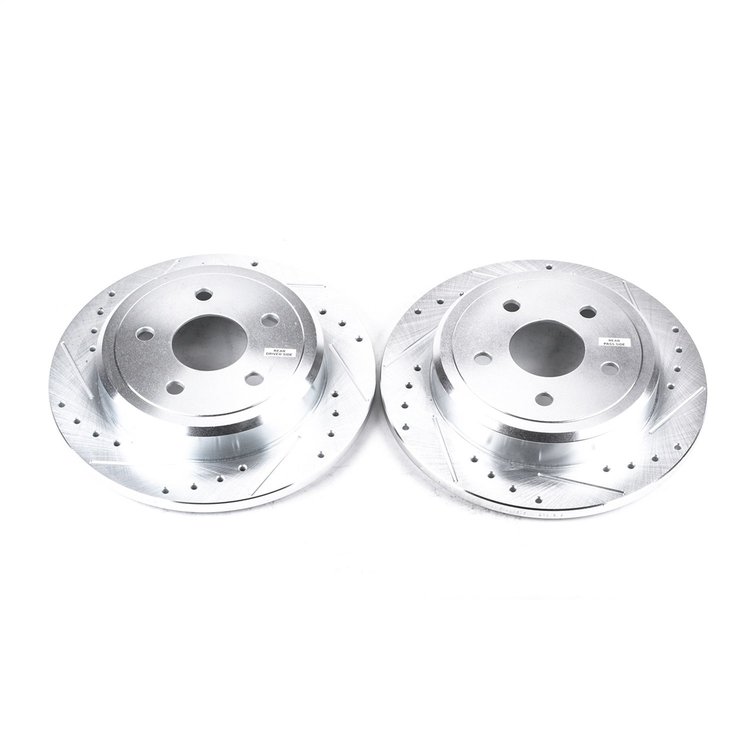 Cross-Drilled and Slotted Brake Rotors Rear