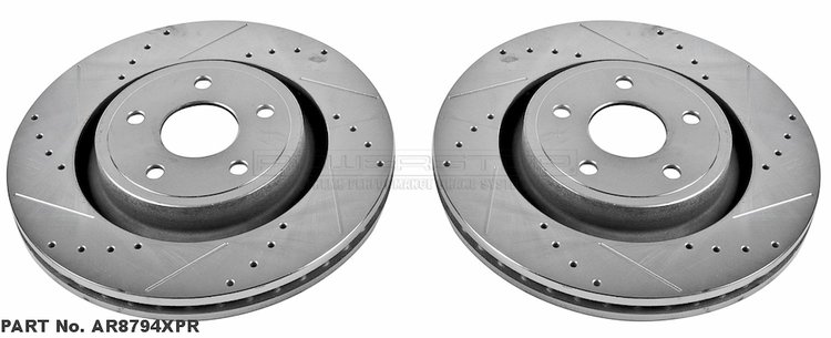Cross-Drilled and Slotted Brake Rotors Front