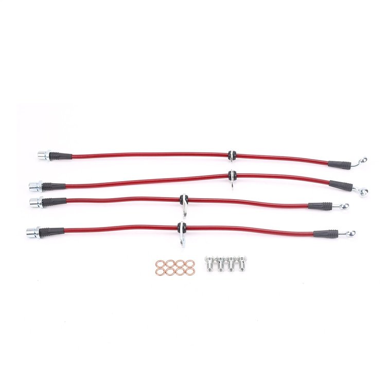 Braided Stainless Steel Hose Kit - 2008-2010 Subaru Impreza WRX STI - Front & Rear Set