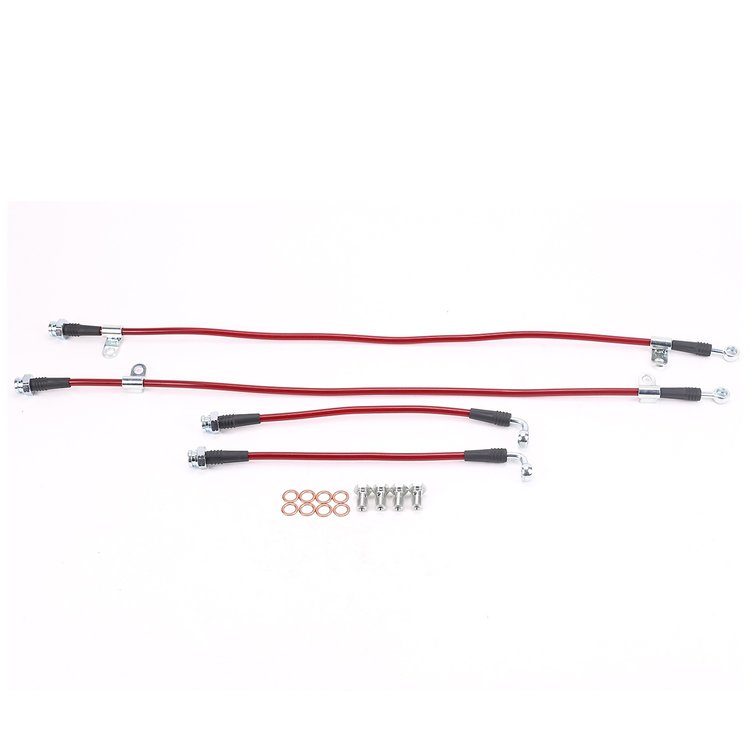 Braided Stainless Steel Hose Kit - 2003-2007 Infiniti G35 - 2003-2009 Nissan 350Z - Front & Rear Set