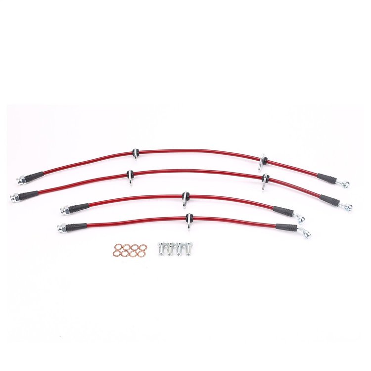 Braided Stainless Steel Hose Kit - 1992-1995 Honda Civic - 1994-1997 Civic del Sol - w/4-Wheel ABS - Front & Rear Set