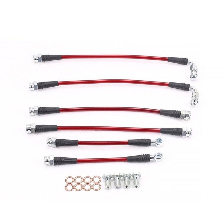 Braided Stainless Steel Hose Kit - 1995-1997 Chevrolet Camaro/Pontiac Firebird w/Rear Drum Brakes - Front & Rear Set