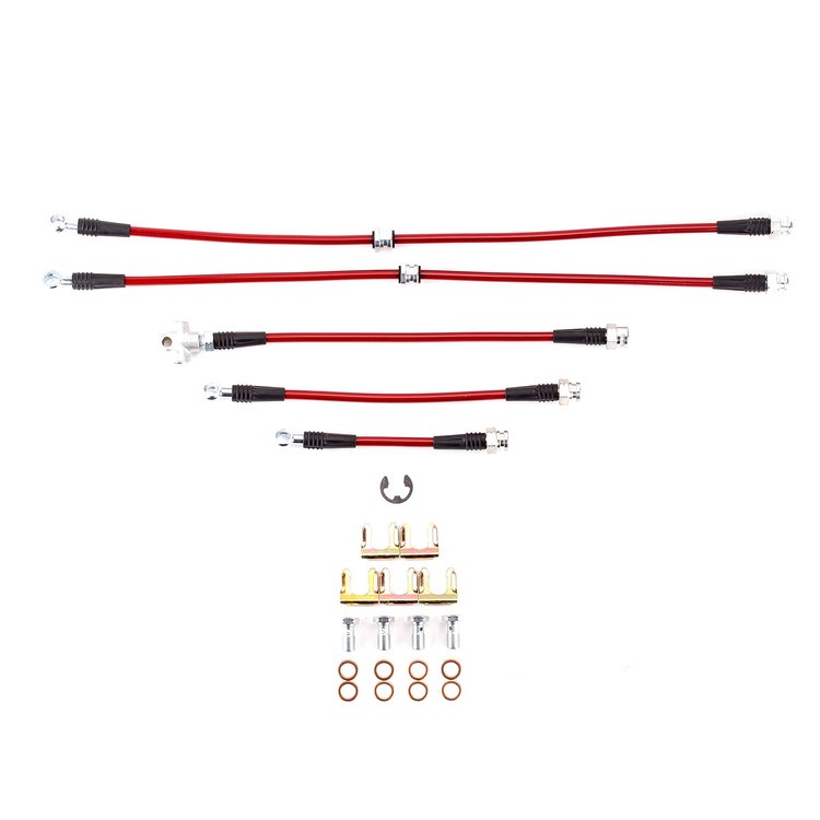 Braided Stainless Steel Hose Kit - 1985-1992 Chevrolet Camaro/Pontiac Firebird - With Rear Disc Brakes - Front & Rear Set