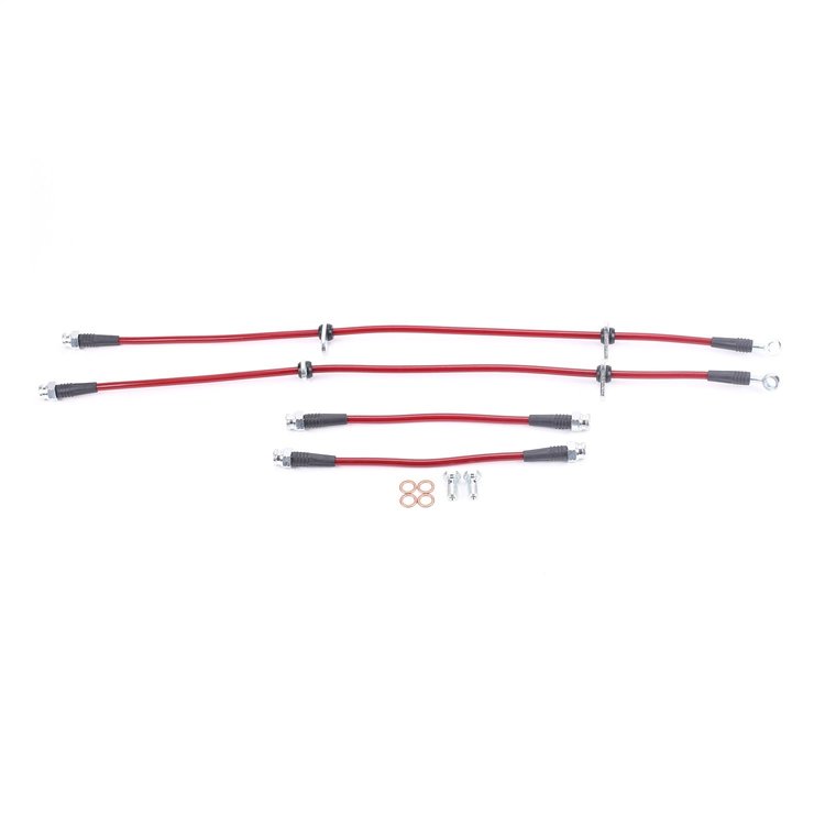 Braided Stainless Steel Hose Kit - 1992-1995 Honda Civic DX/LX - 1993-1995 Civic del Sol S - Front & Rear Set