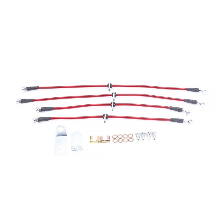 Braided Stainless Steel Hose Kit - 2006-2011 Honda Civic EX/EX-L/SI - Front & Rear Set