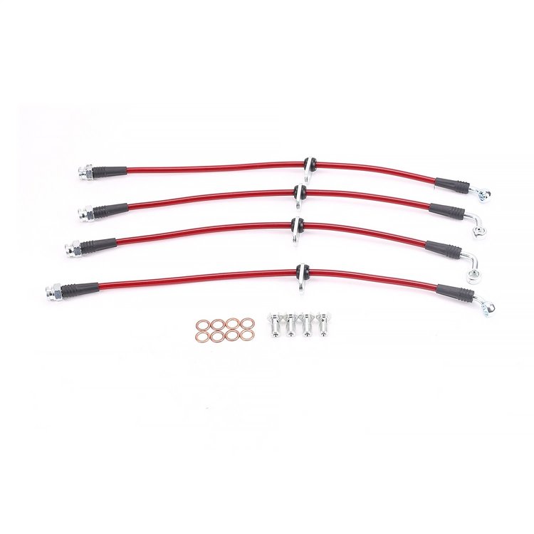 Braided Stainless Steel Hose Kit - 1999-2000 Honda Civic SI Coupe - Front & Rear Set