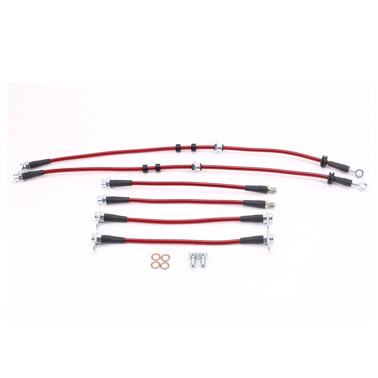 Braided Stainless Steel Hose Kit - 2009-2015 Mitsubishi Lancer Ralliart 2.0L Turbo AWD - Front & Rear Set